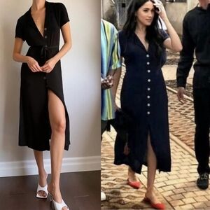 Aritzia Wilfred Meghan Markle Black Shirt Dress